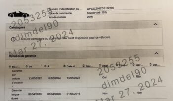 Porsche 981 Boxter 2.7 PDK – 2016 complet