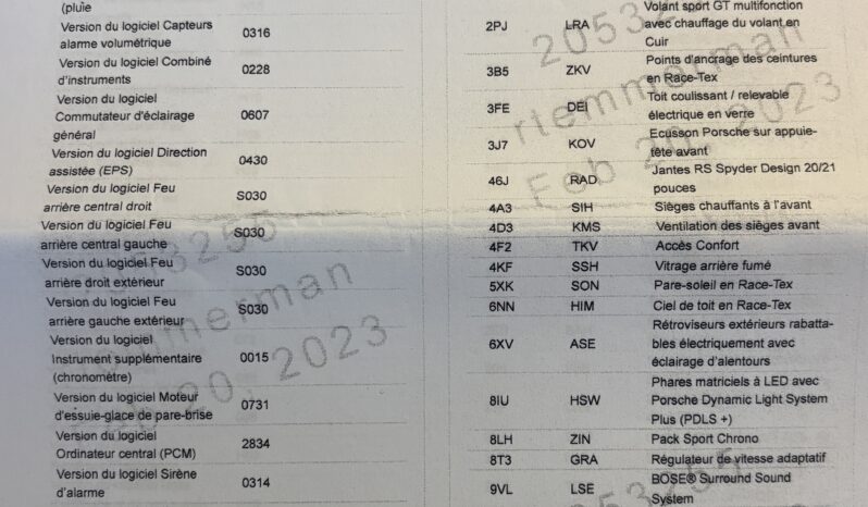 Porsche 992.1 Carrera S 3.0 PDK – 2021 complet