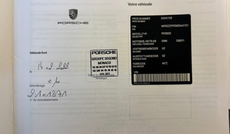 Porsche 992.1 GT3 Touring 4.0 PDK – 2022 complet