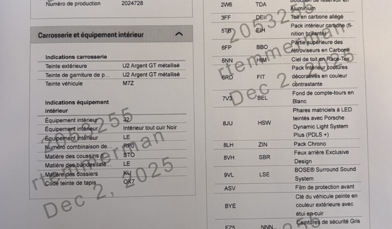 Porsche 992.1 GT3 Touring 4.0 PDK – 2022 complet