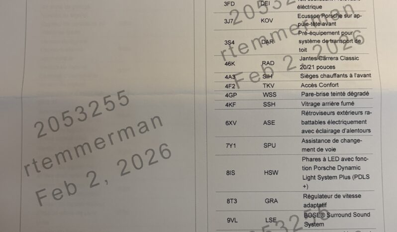 Porsche 992.1 Carrera S PDK PTS Porsche Approved – 2022 complet