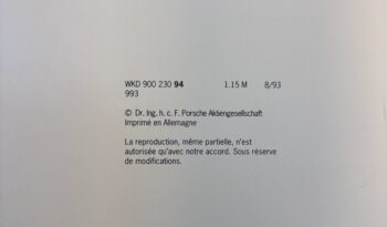 Porsche 993 Carrera 3.6 Coupé BV6 – 1994 – Vendue complet