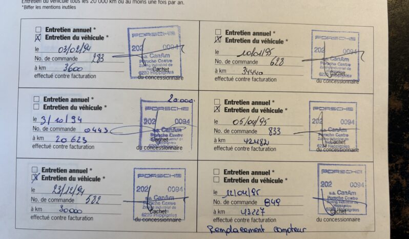 Porsche 993 Carrera 3.6 Coupé BV6 – 1994 – Vendue complet