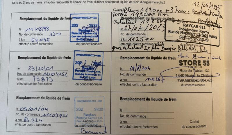 Porsche 993 Carrera 3.6 Coupé BV6 – 1994 – Vendue complet