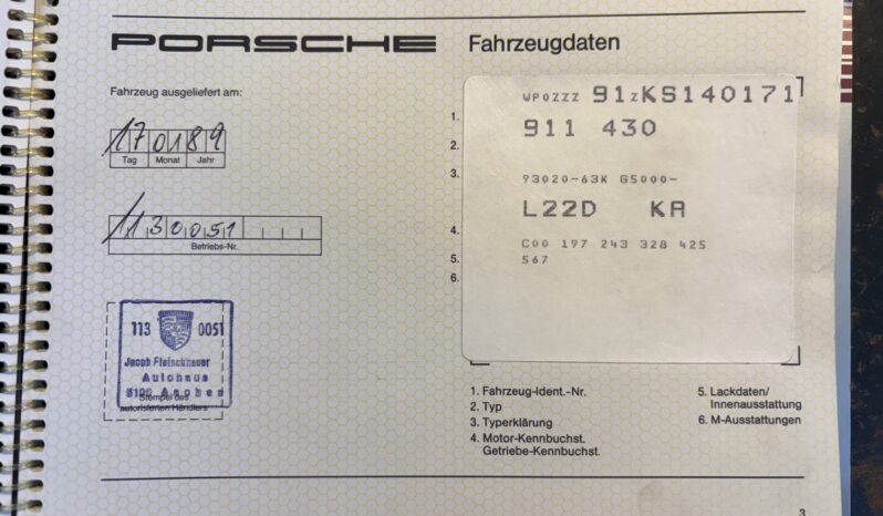 Porsche 911 Carrera 3.2 Targa G50 * Etat concours * – 1989 complet