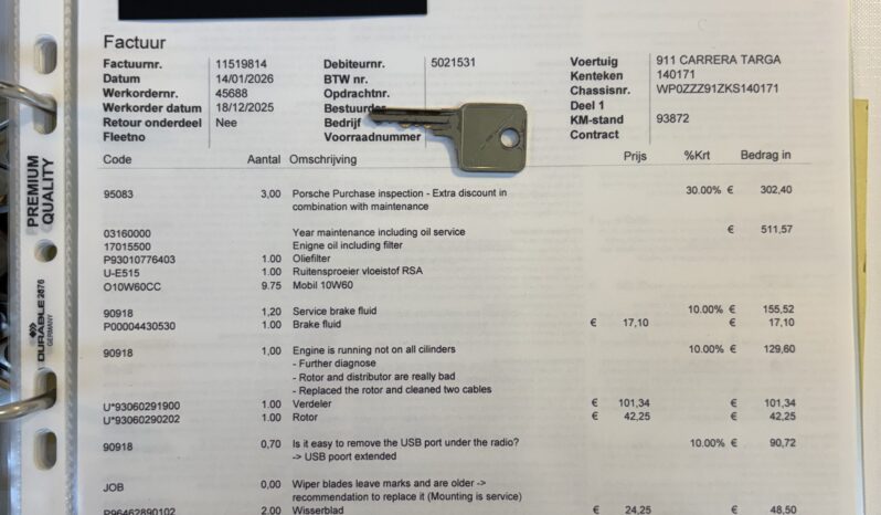 Porsche 911 Carrera 3.2 Targa G50 * Etat concours * – 1989 complet