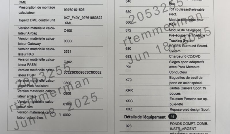 Porsche 997.2 Carrera 4S 3.8 BV6 Coupé – 2008 ( Mod 2009 ) complet