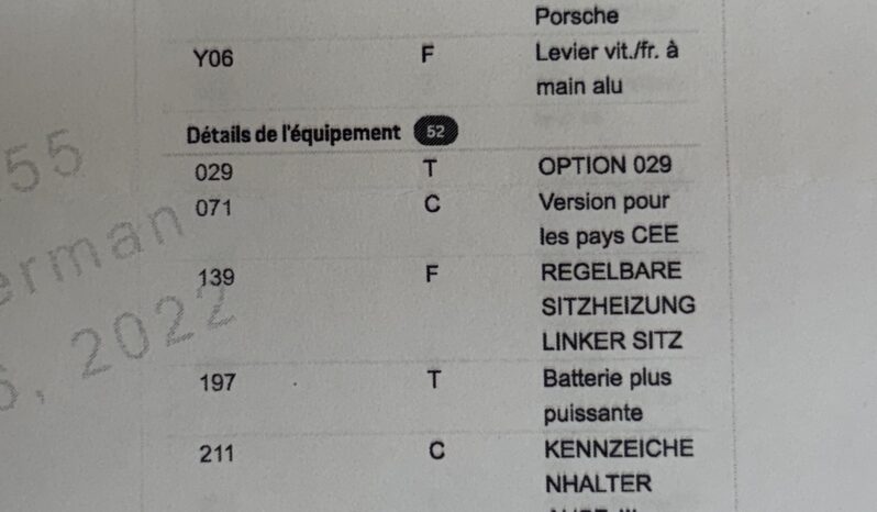 Porsche 996 Turbo 3.6 Coupé BV6 – 2000 – Vendue complet