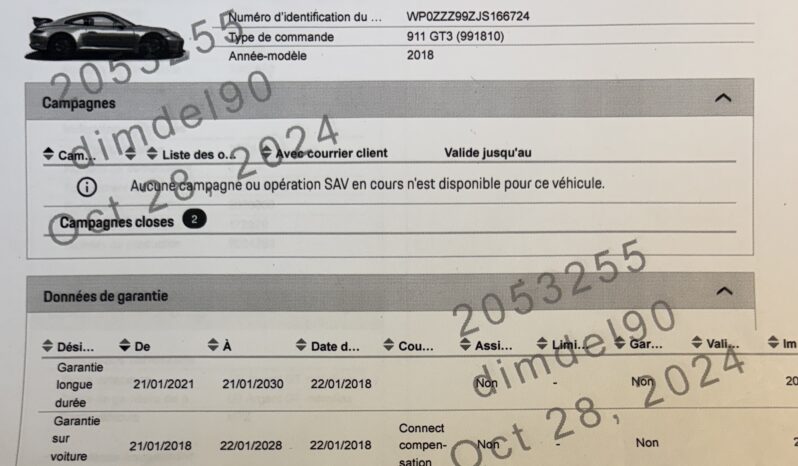 Porsche 991.2 GT3 4.0 PDK – 2018 complet