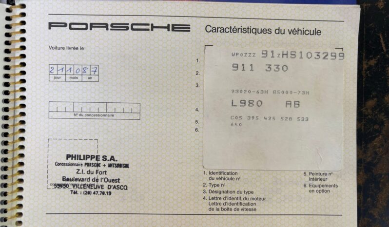 Porsche 911 Carrera 3.2 G50 Coupé – 1987 complet