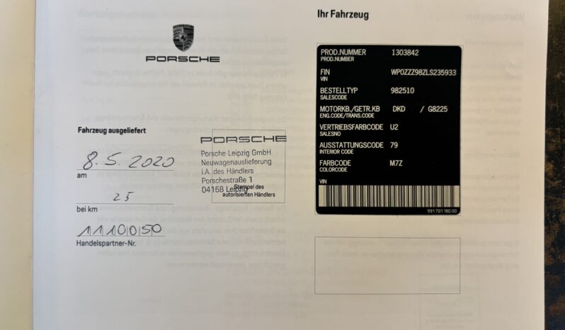 Porsche 718 Spyder 4.0 BV6 – 2020 – Vendue complet