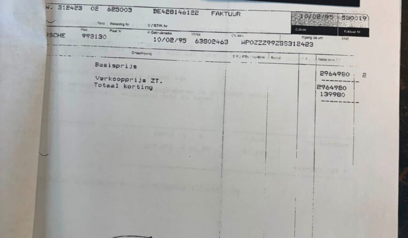 Porsche 993 Carrera 4 3.6 Coupé BV6 – 1995 complet