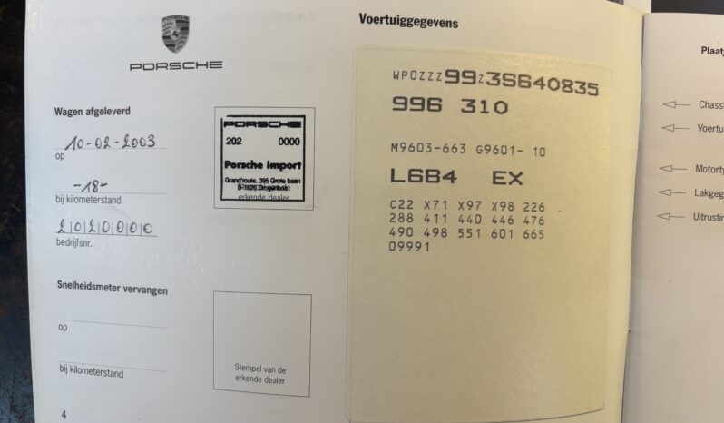 Porsche 996.2 Carrera 3.6 Cabriolet BV6 – 2003 – Vendue complet