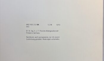 Porsche 993.1 Carrera 3.6 Cabriolet BV6 – 1994 – Vendue complet